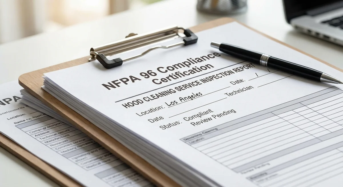 NFPA 96 compliance documentation for Atlanta kitchen exhaust cleaning